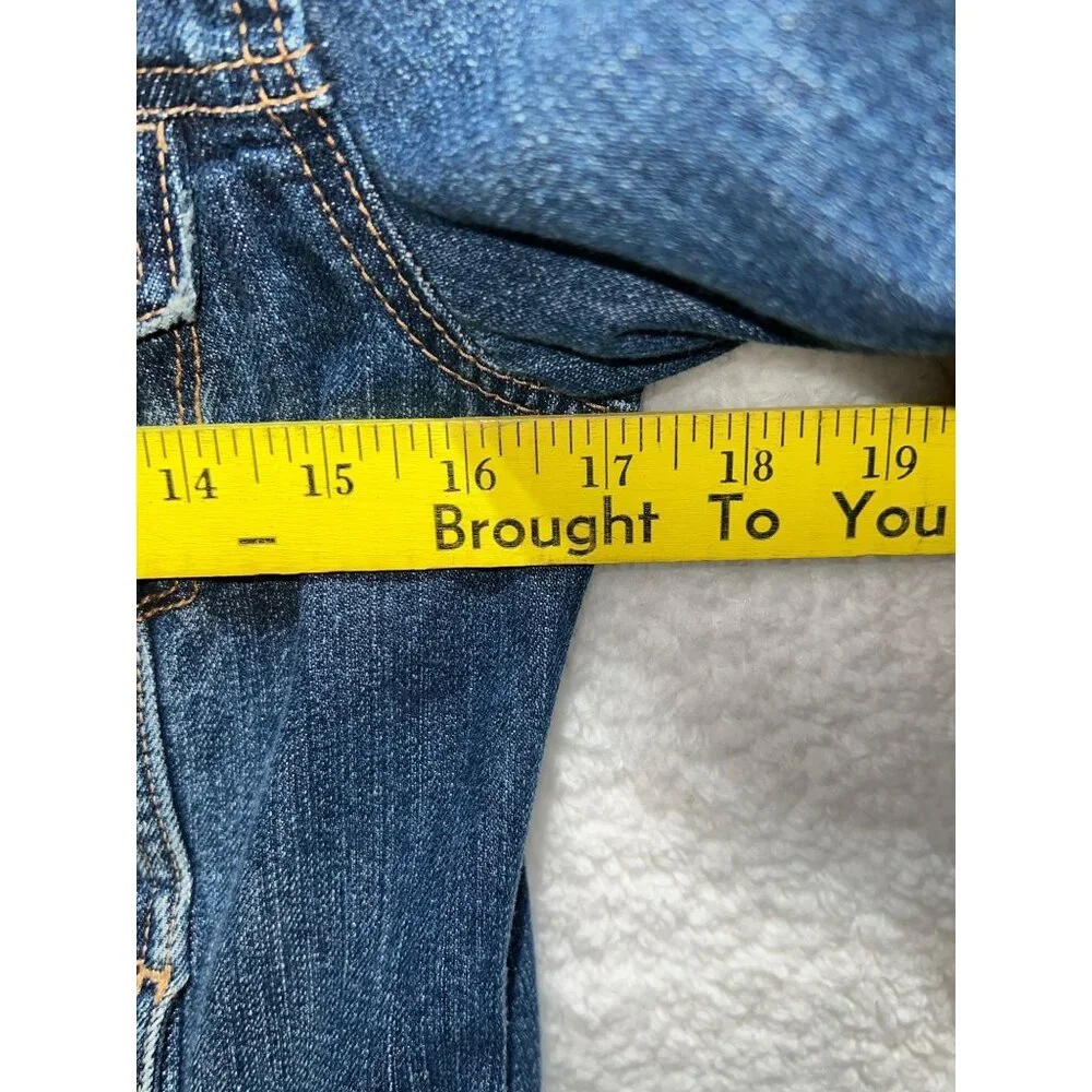 American Eagle Outfitters Distressed  Denim Jacket S/P Button Front - Picture 4 of 5